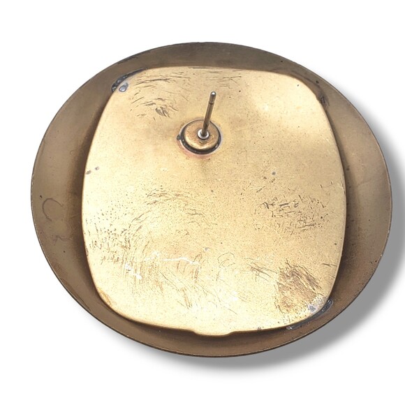 Vintage Large Matte Brushed Gold Silver Tone Domed Post Pierced Earring Modern - Picture 8 of 9